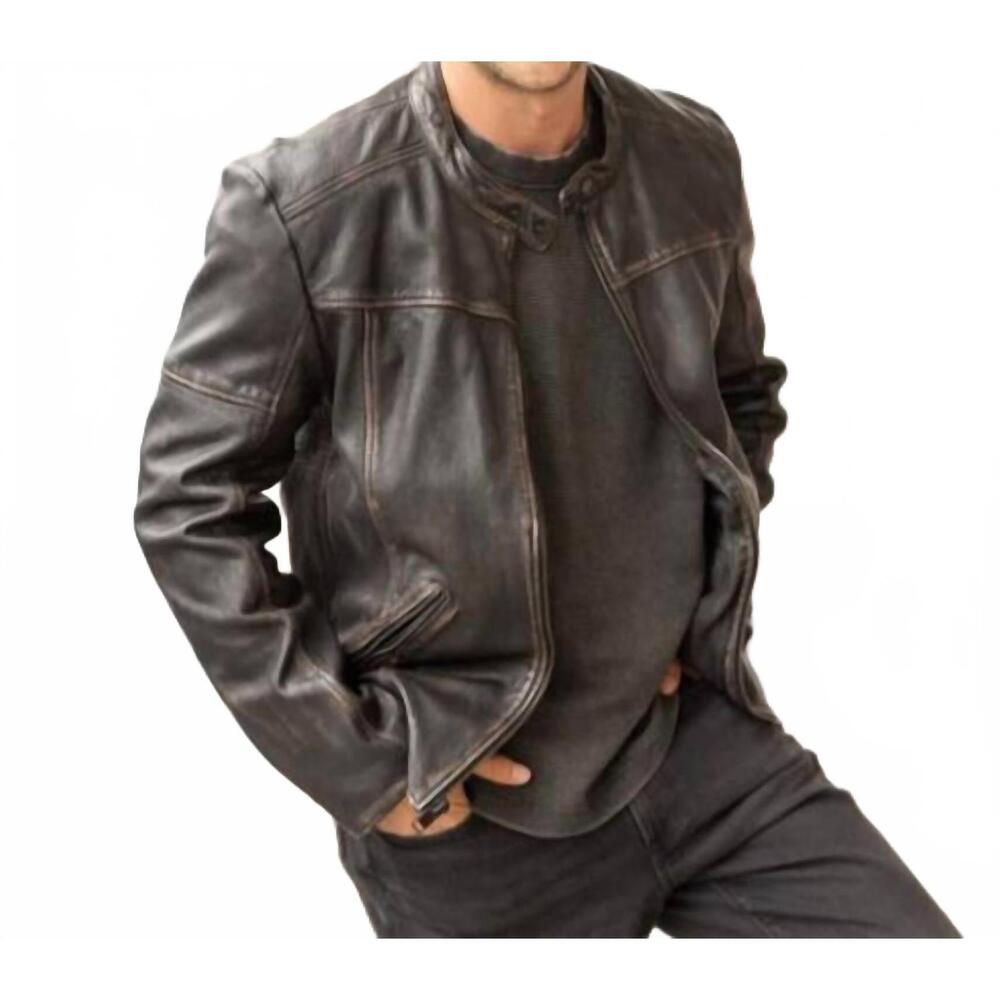 NEW MAURITIUS aryn rf leather jacket in vintage black